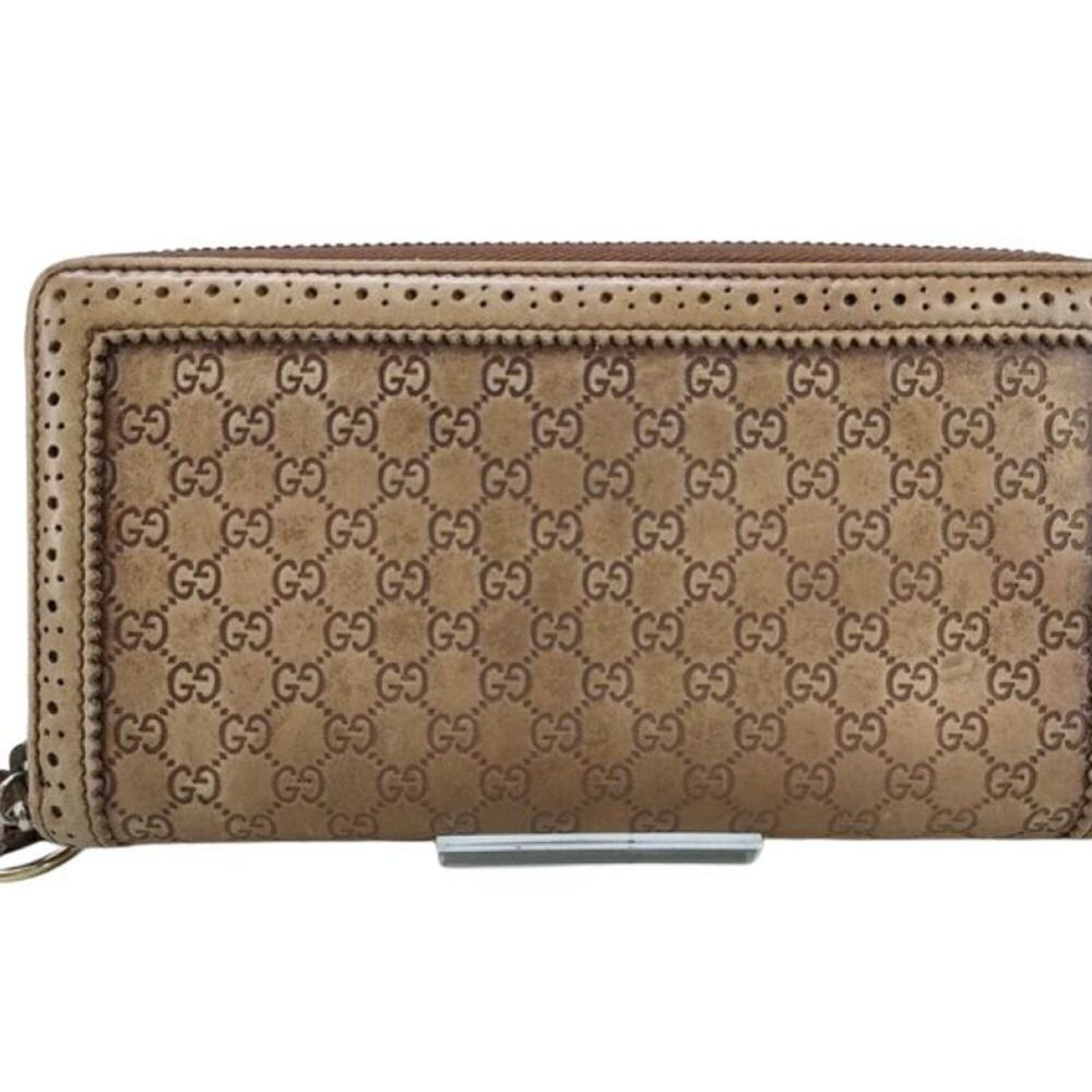 GUCCI Microguccissima Long Wallet 295371 Brown Leather Men's and Women's Roun...